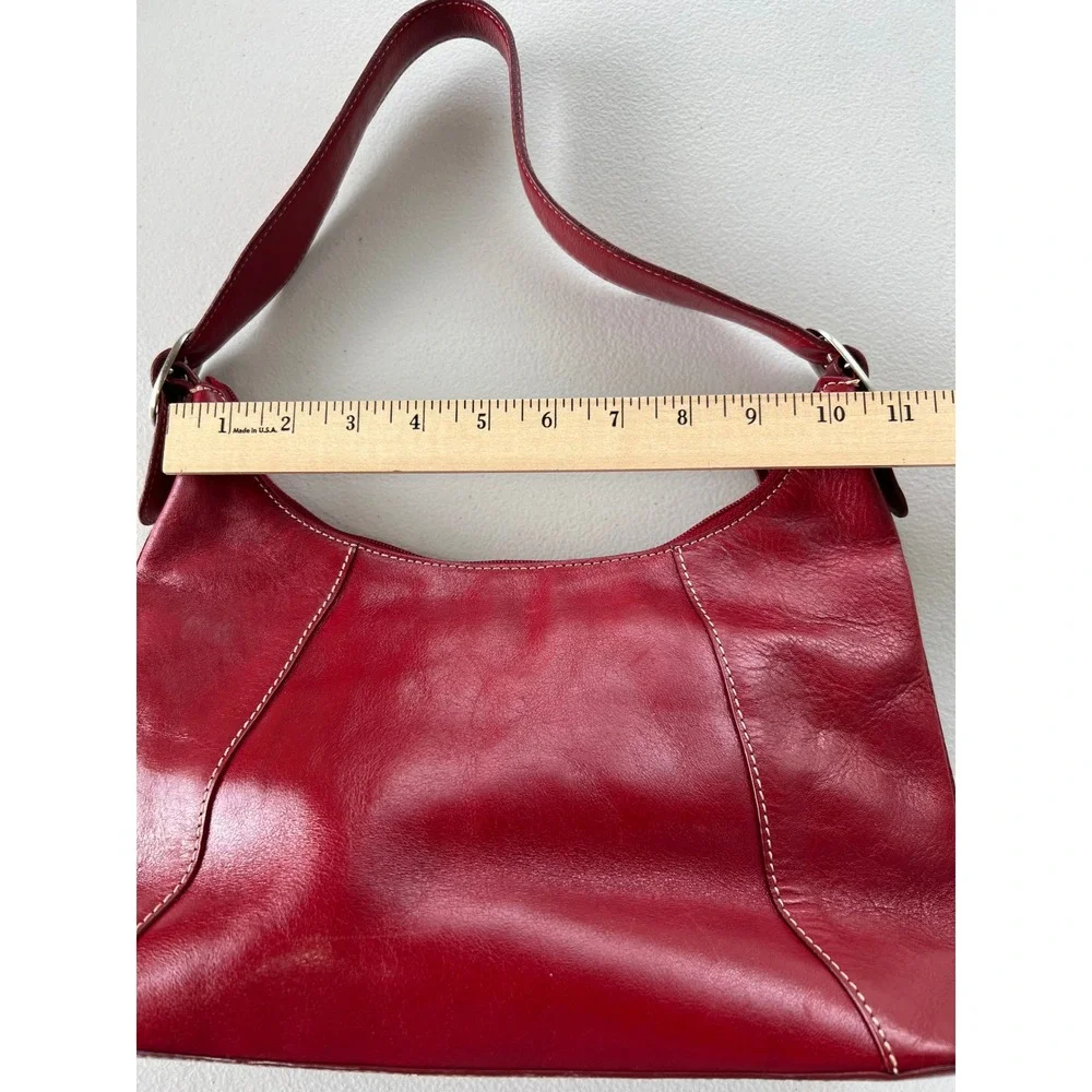 Nordstrom Vintage Y2K Red Leather Hobo Shoulder Bag Purse